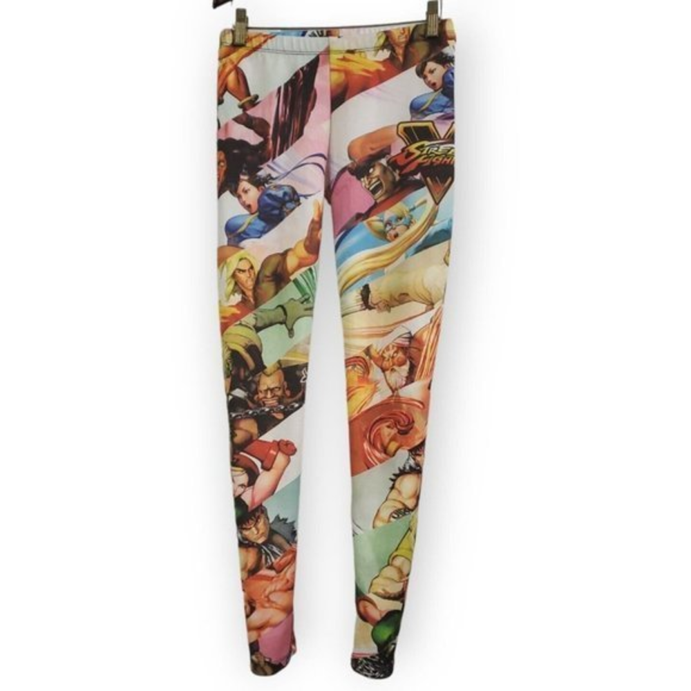 Capcom x UnderGirl Street Fighter V Women's Medium Leggings, Chun Li, Ryu, Vega‎